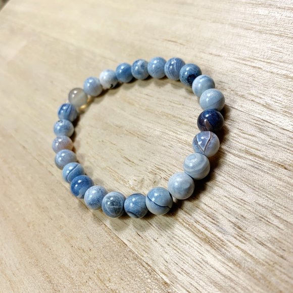 8mm Mixed Amazonite Chakra Stretch Bracelet - Picture 6 of 10
